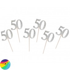 Št. 50 na palčki srebrne barve 6/1 Št. 50 na palčki srebrne barve 6/1